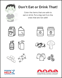 Thumbnail of the MPC's 'Don't Eat or Drink That!' activity sheet